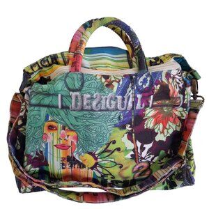 Desigual Colorful Canvas 2-Way Sling Cross-body Tote Bag
